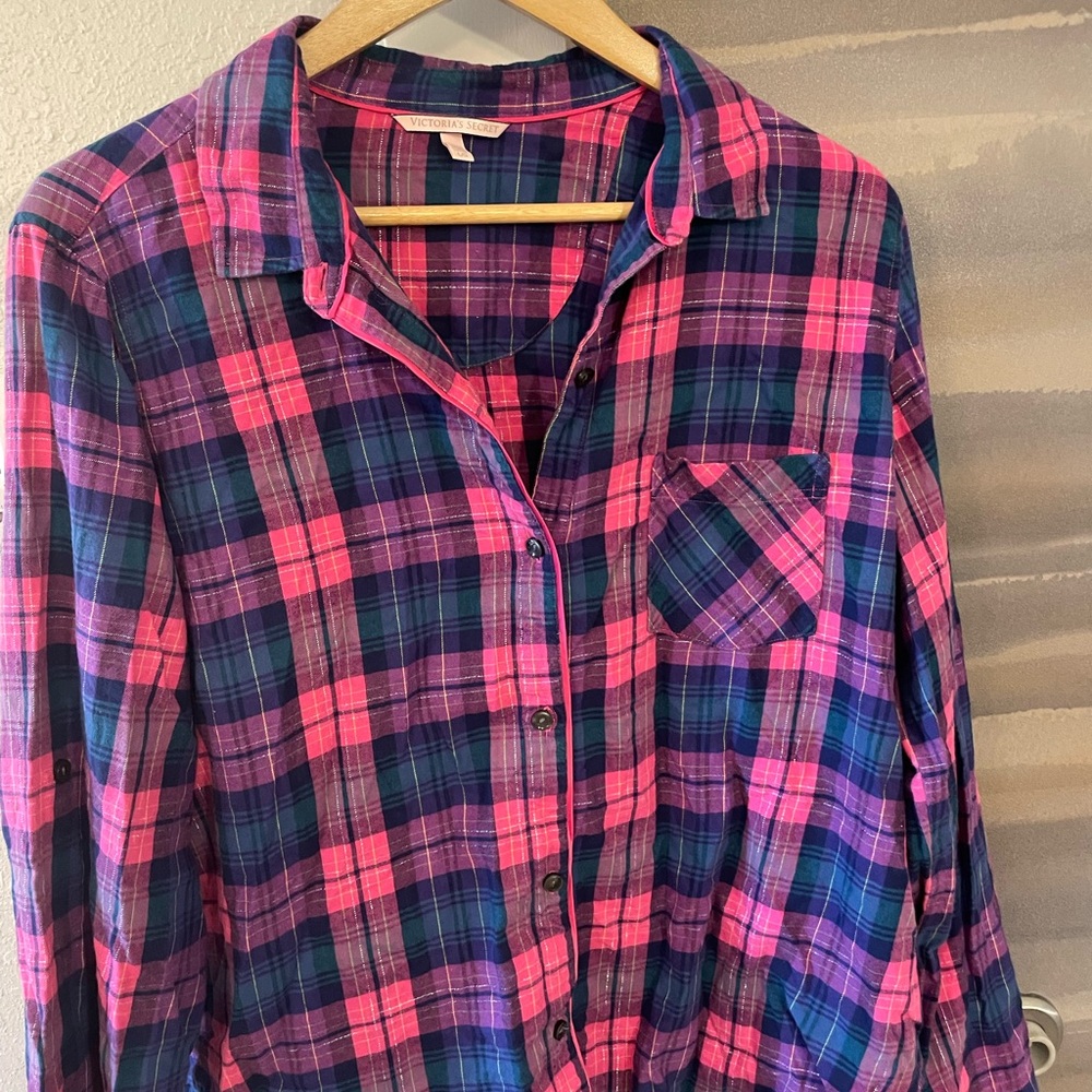 Victoria's Secret Vibrant Plaid Shirt